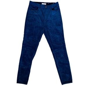 Blue velvet like tapered jeans pants women 27/4